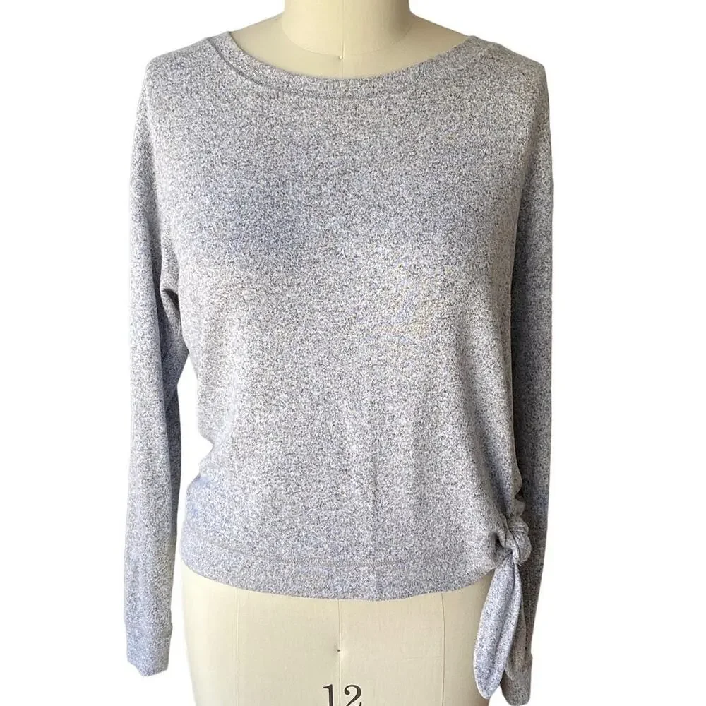 J.CREW Lightweight Charcoal Gray Waist Tied Summer Sweater ~ Womens Size LARGE